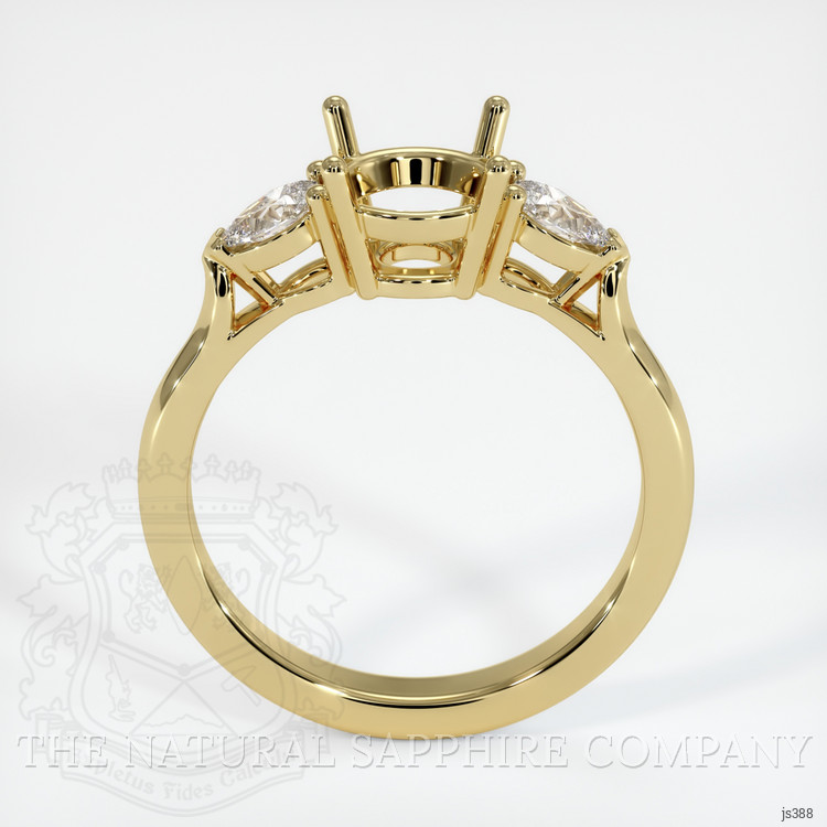 18K Yellow Gold Three Stone Ring Setting