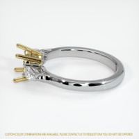 14K Yellow & White Three Stone Ring Setting Image