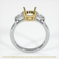 14K Yellow & White Three Stone Ring Setting Image