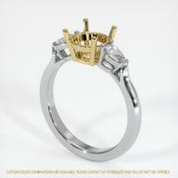 18K Yellow & White Three Stone Ring Setting Video