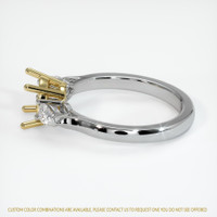 18K Yellow & White Three Stone Ring Setting Image