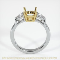 18K Yellow & White Three Stone Ring Setting Image