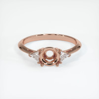 14K Rose Gold Three Stone Ring Setting Image