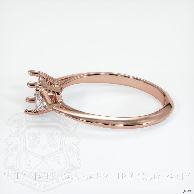 14K Rose Gold Three Stone Ring Setting