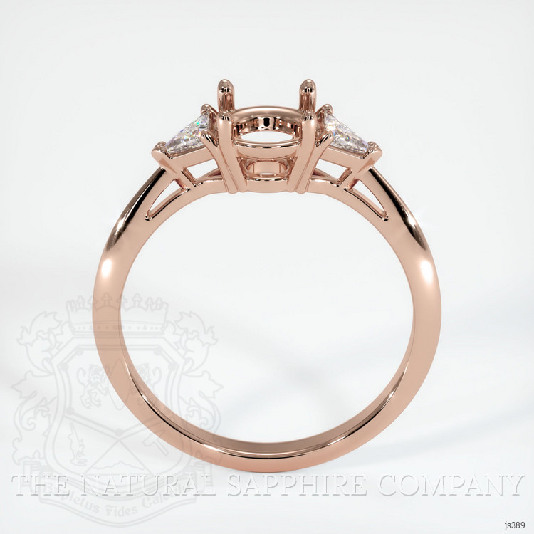 14K Rose Gold Three Stone Ring Setting
