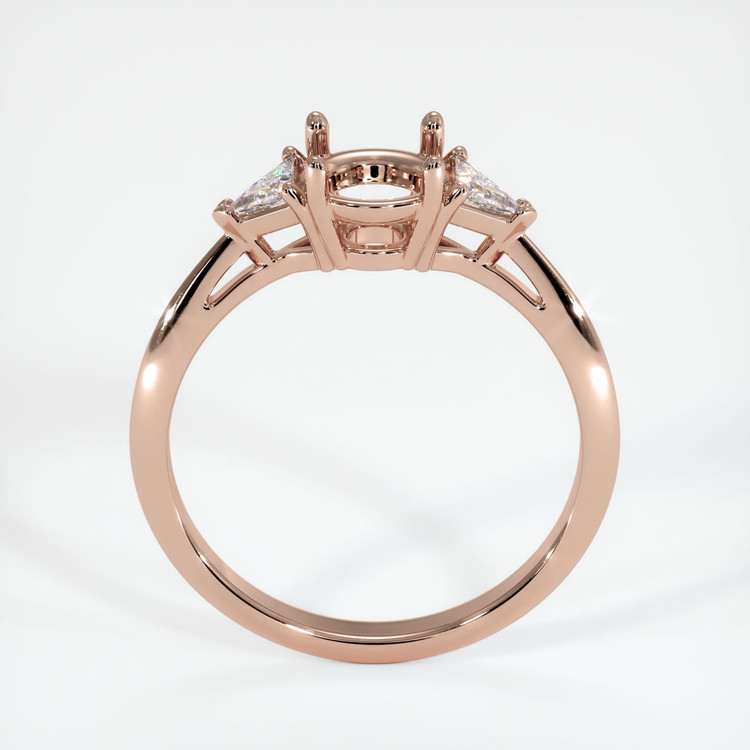 14K Rose Gold Three Stone Ring Setting