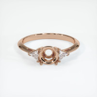 18K Rose Gold Three Stone Ring Setting Image