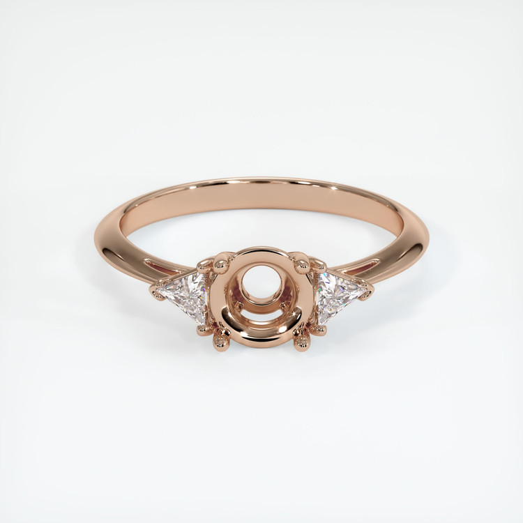 18K Rose Gold Three Stone Ring Setting