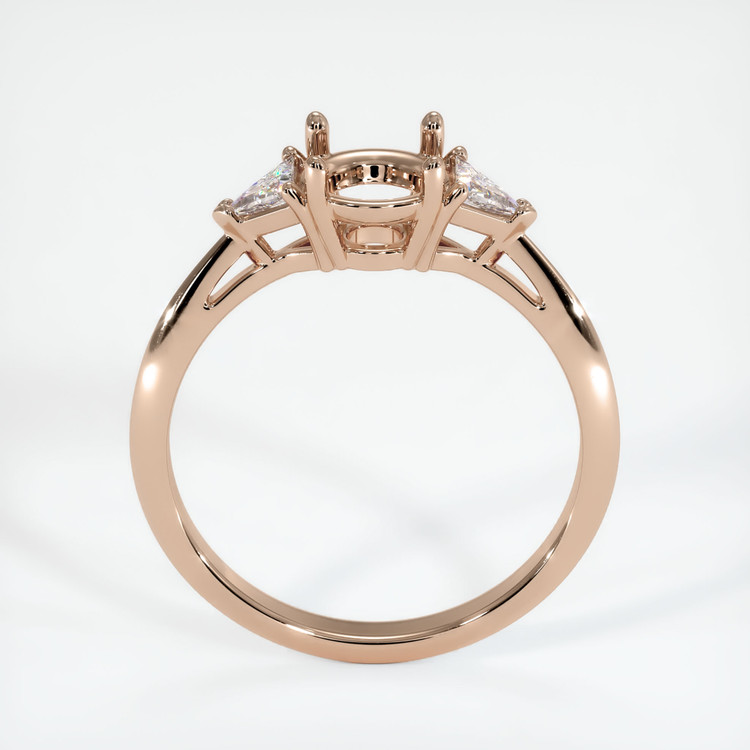 18K Rose Gold Three Stone Ring Setting