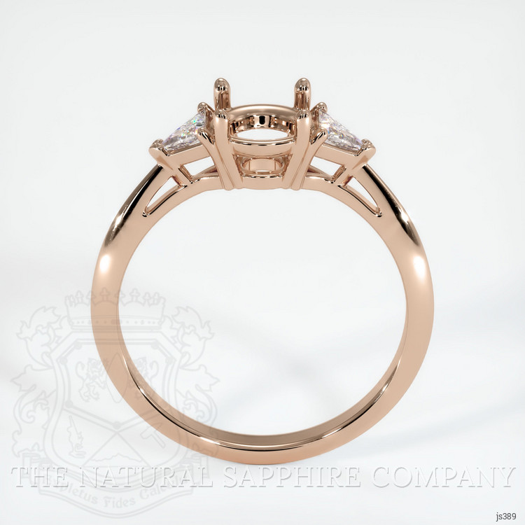 18K Rose Gold Three Stone Ring Setting