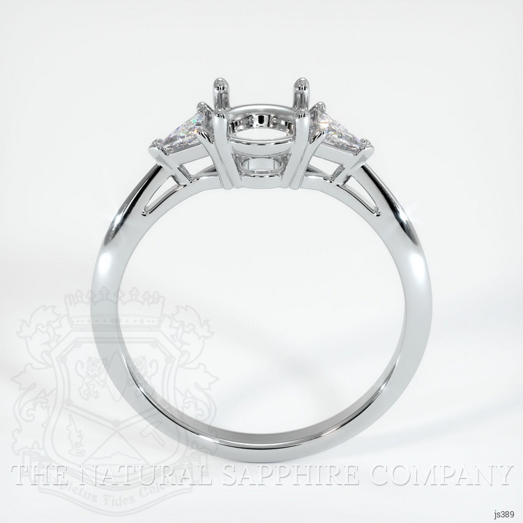 10K White Gold Three Stone Ring Setting