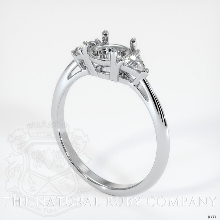 18K White Gold Three Stone Ring Setting