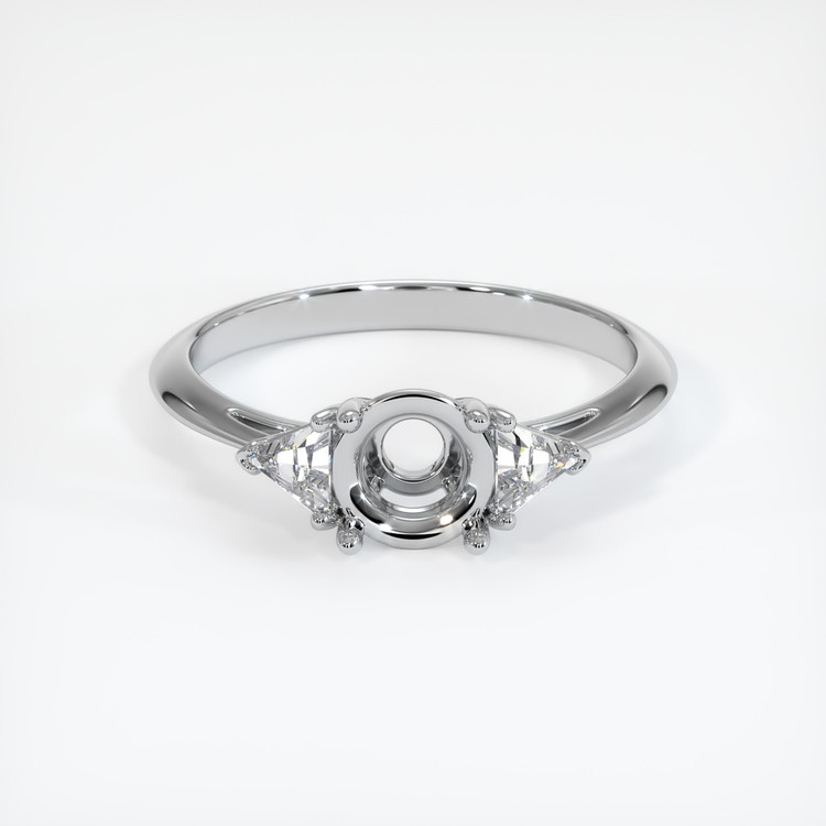 18K White Gold Three Stone Ring Setting