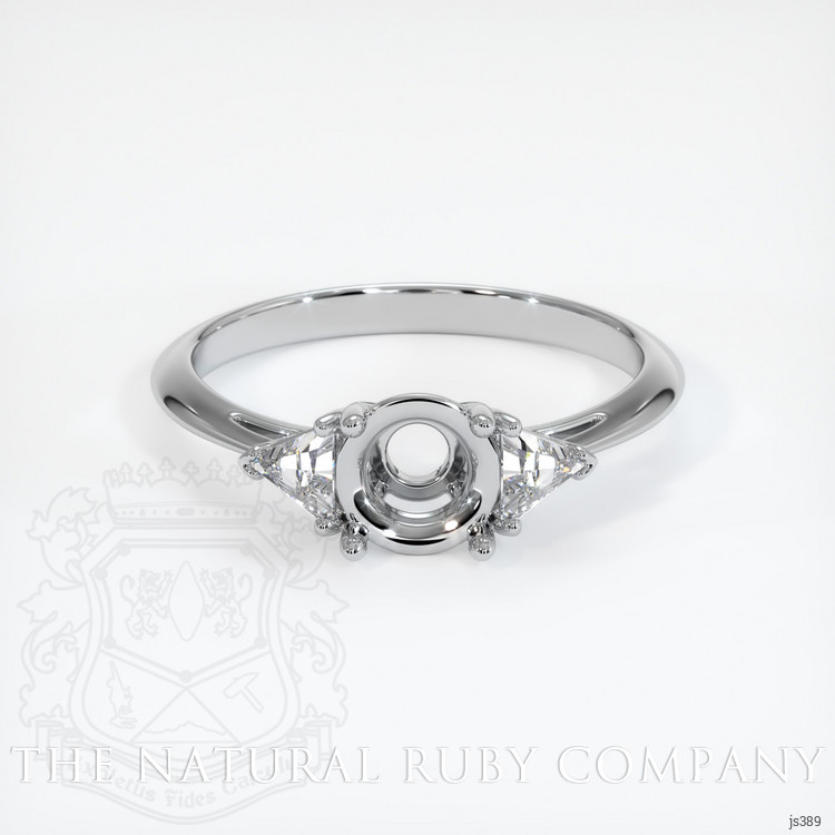 18K White Gold Three Stone Ring Setting