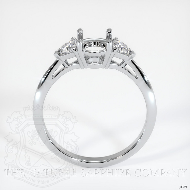 18K White Gold Three Stone Ring Setting