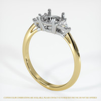 14K White & Yellow Three Stone Ring Setting Image