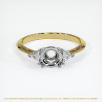 14K White & Yellow Three Stone Ring Setting Image