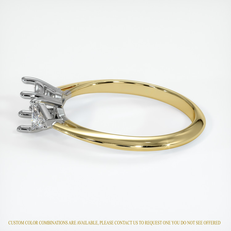 14K White & Yellow Three Stone Ring Setting