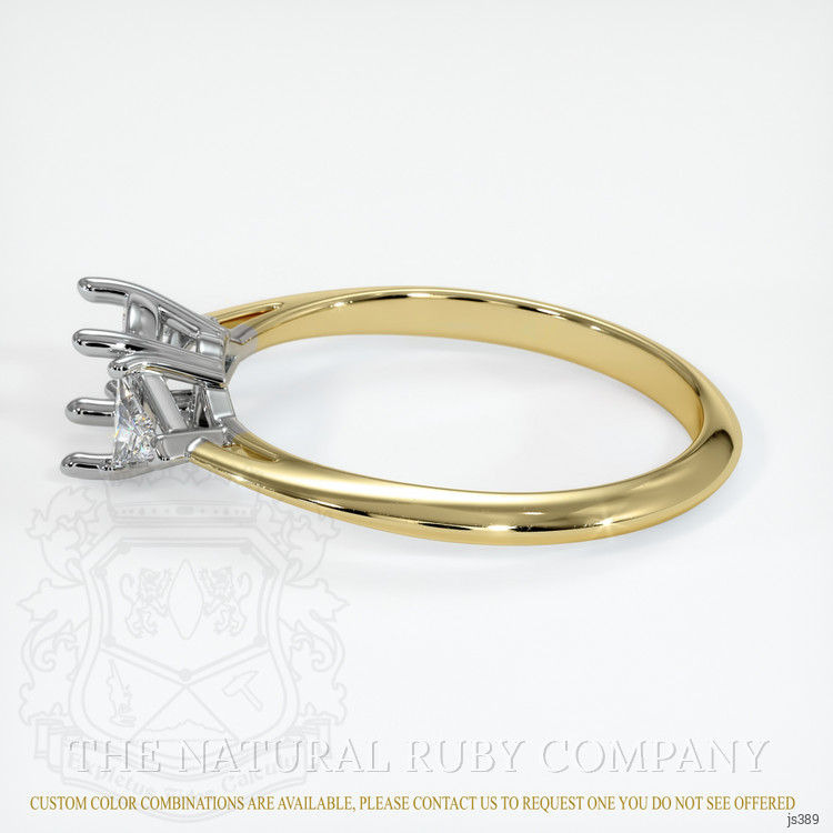 14K White & Yellow Three Stone Ring Setting