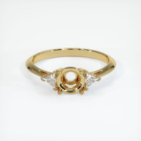 10K Yellow Gold Three Stone Ring Setting Image