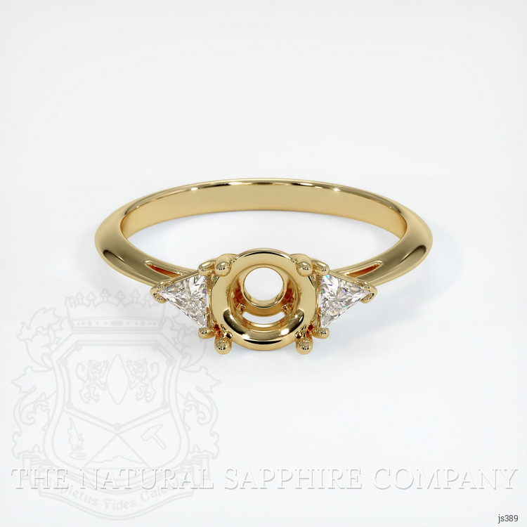 10K Yellow Gold Three Stone Ring Setting