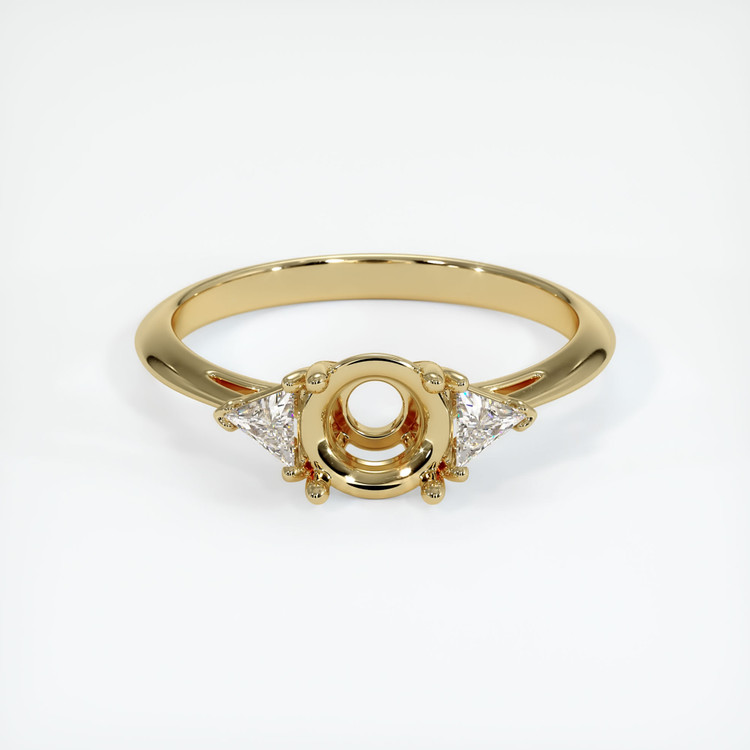 14K Yellow Gold Three Stone Ring Setting