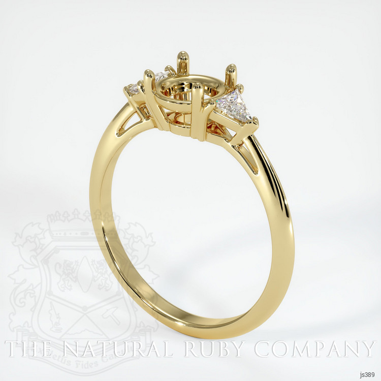 18K Yellow Gold Three Stone Ring Setting