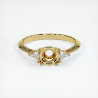 18K Yellow Gold Three Stone Ring Setting Image