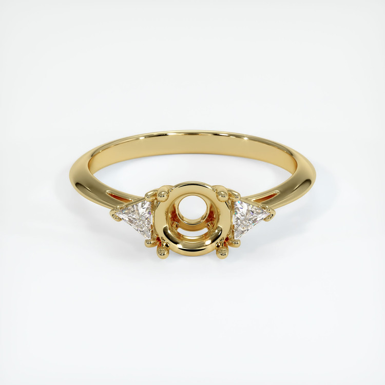 18K Yellow Gold Three Stone Ring Setting