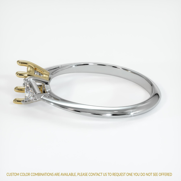 14K Yellow & White Three Stone Ring Setting