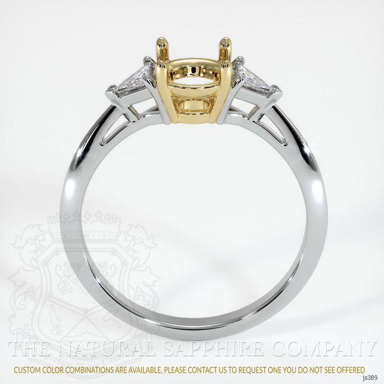 14K Yellow & White Three Stone Ring Setting