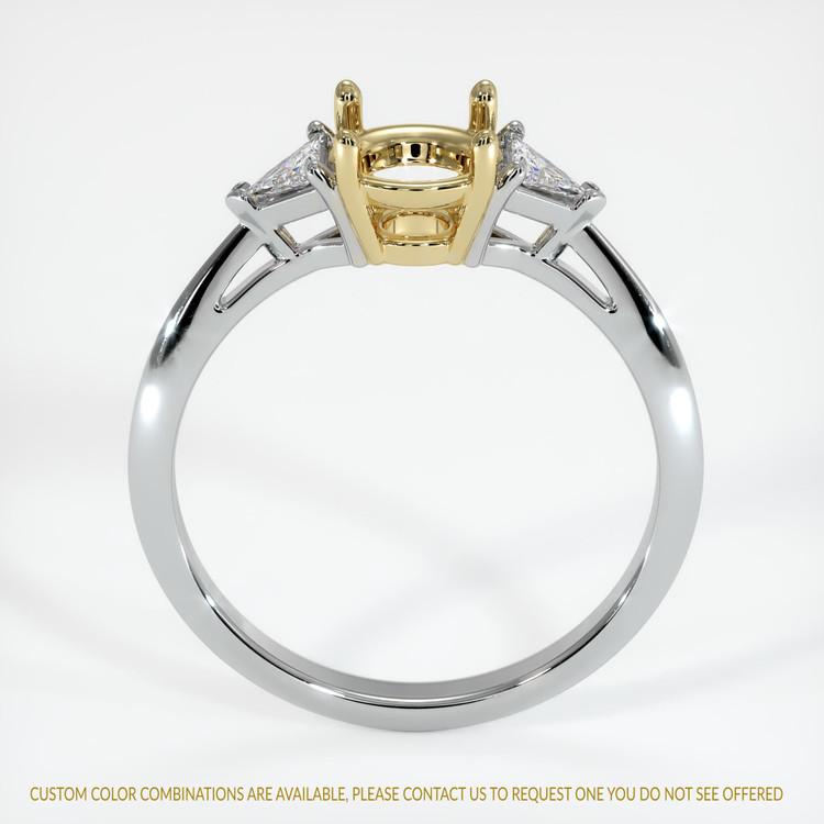 14K Yellow & White Three Stone Ring Setting