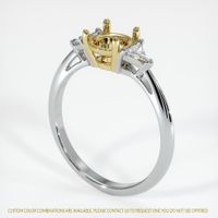 18K Yellow & White Three Stone Ring Setting Video