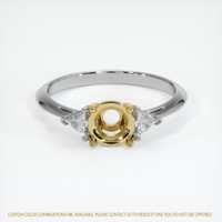 18K Yellow & White Three Stone Ring Setting Image