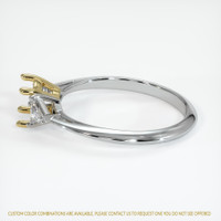 18K Yellow & White Three Stone Ring Setting Image