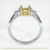 18K Yellow & White Three Stone Ring Setting Image