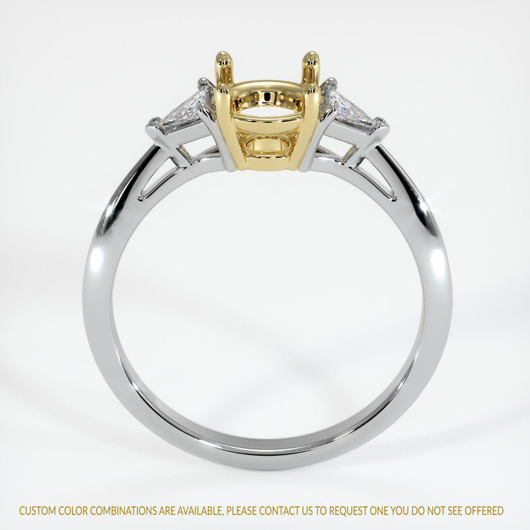 18K Yellow & White Three Stone Ring Setting