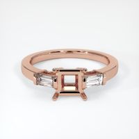 14K Rose Gold Three Stone Ring Setting Image