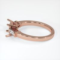 14K Rose Gold Three Stone Ring Setting Image