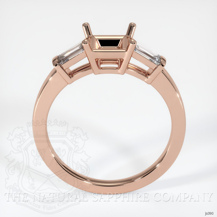 14K Rose Gold Three Stone Ring Setting