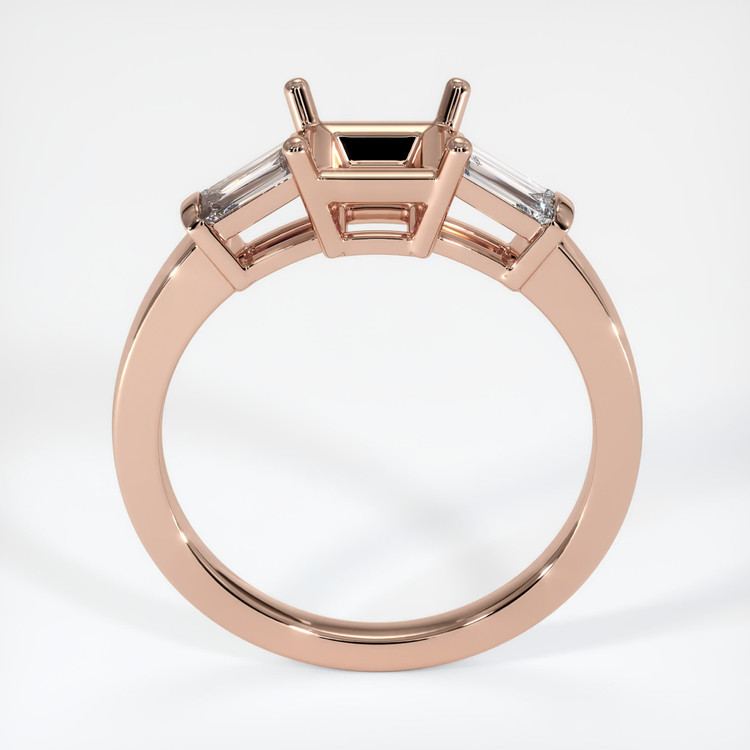 14K Rose Gold Three Stone Ring Setting
