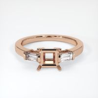 18K Rose Gold Three Stone Ring Setting Image