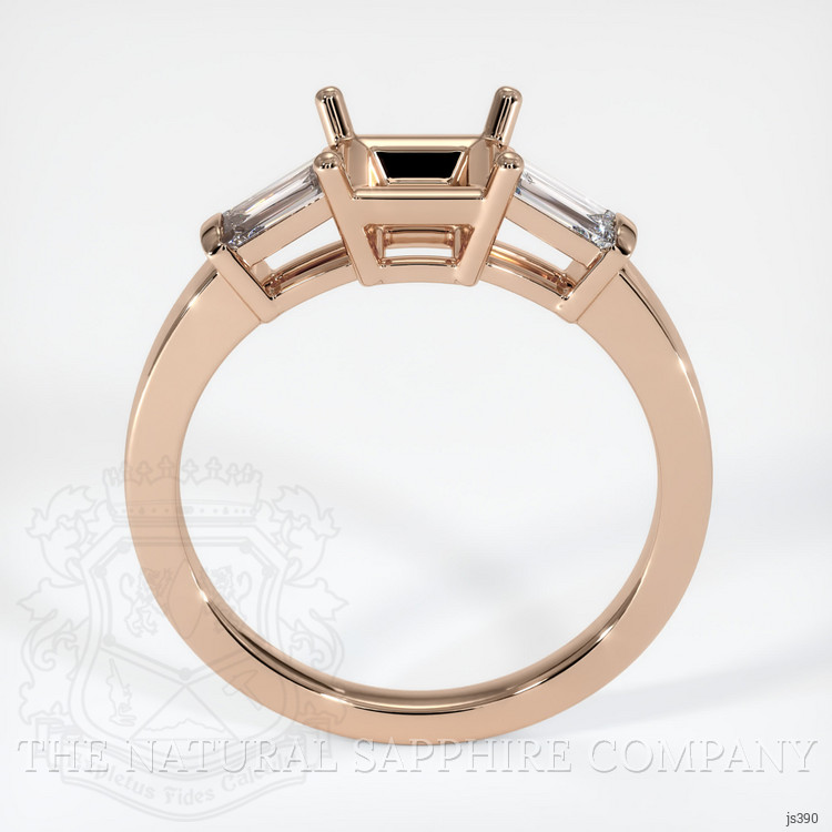 18K Rose Gold Three Stone Ring Setting