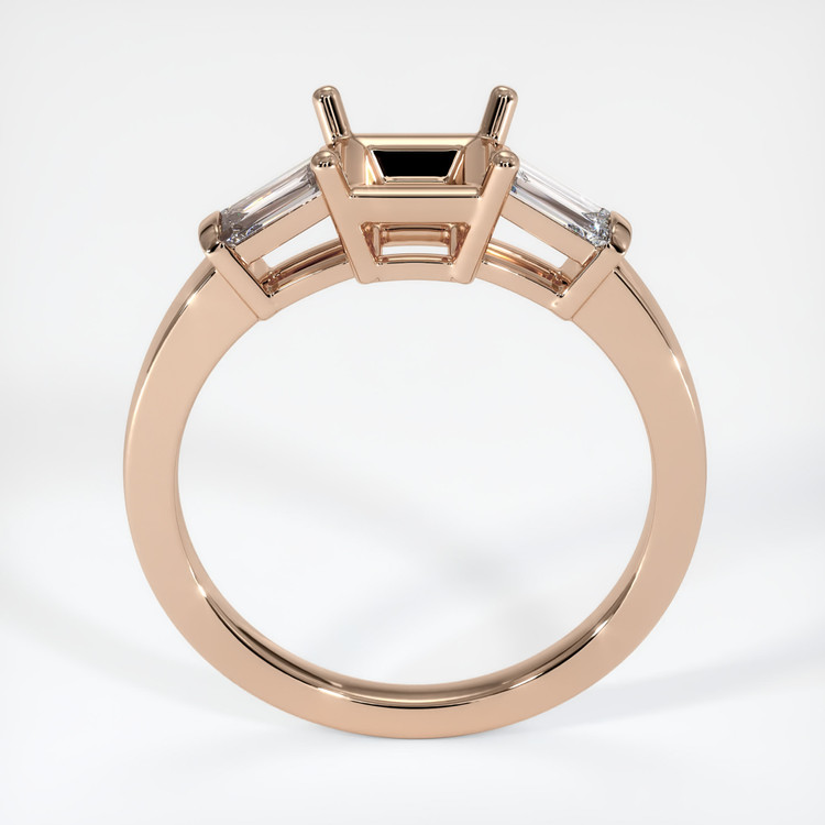 18K Rose Gold Three Stone Ring Setting