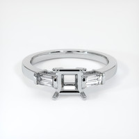 10K White Gold Three Stone Ring Setting Image