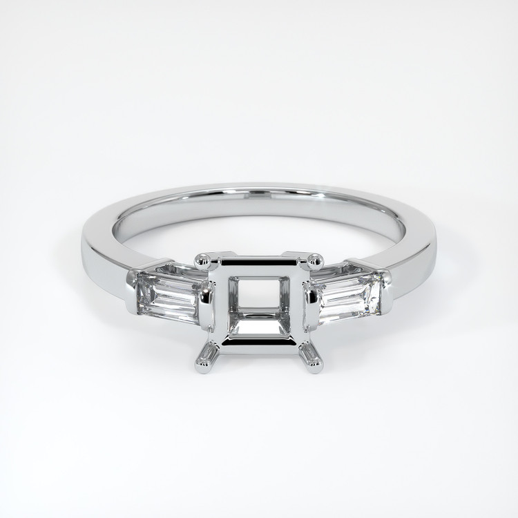 10K White Gold Three Stone Ring Setting