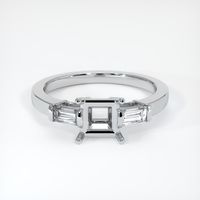 14K White Gold Three Stone Ring Setting Image
