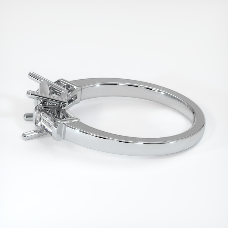 14K White Gold Three Stone Ring Setting