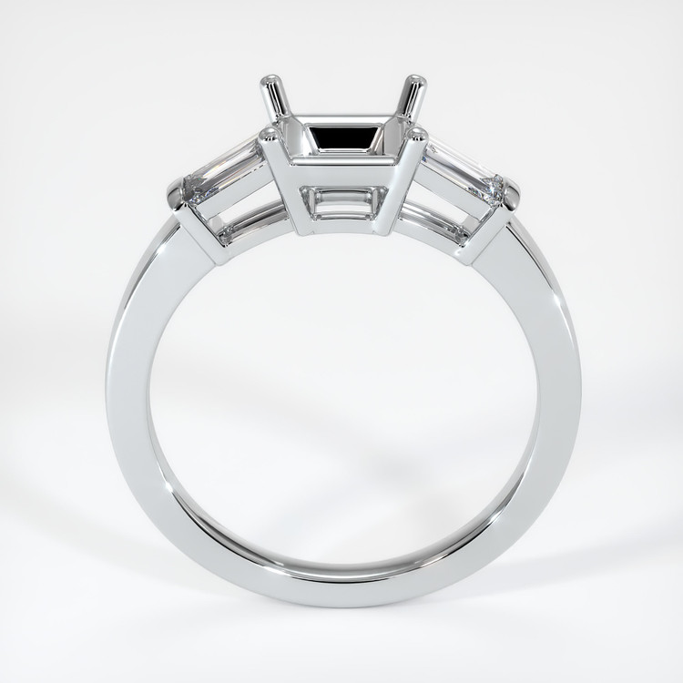 14K White Gold Three Stone Ring Setting