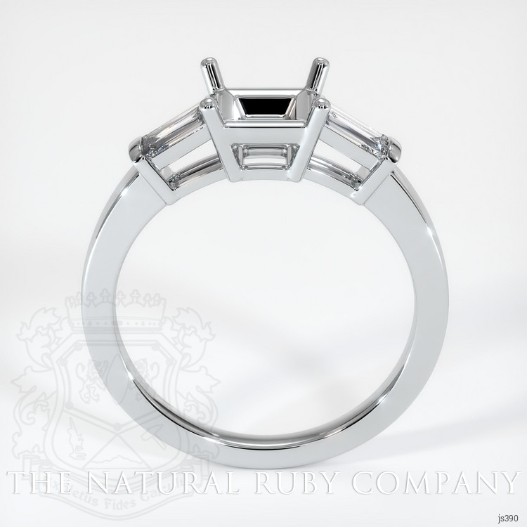14K White Gold Three Stone Ring Setting